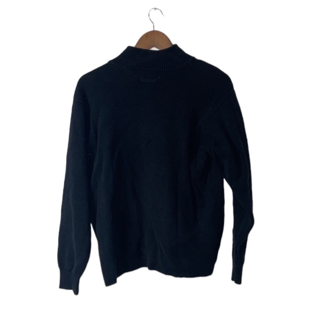 Oscar De La Renta Quarter Zip Sweater Sweatshirt Black Gray Luxury Size Large - Picture 2 of 4